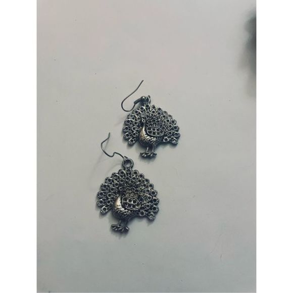 Unique silver boho TURKEY DANGLE EARRINGS - Picture 3 of 7